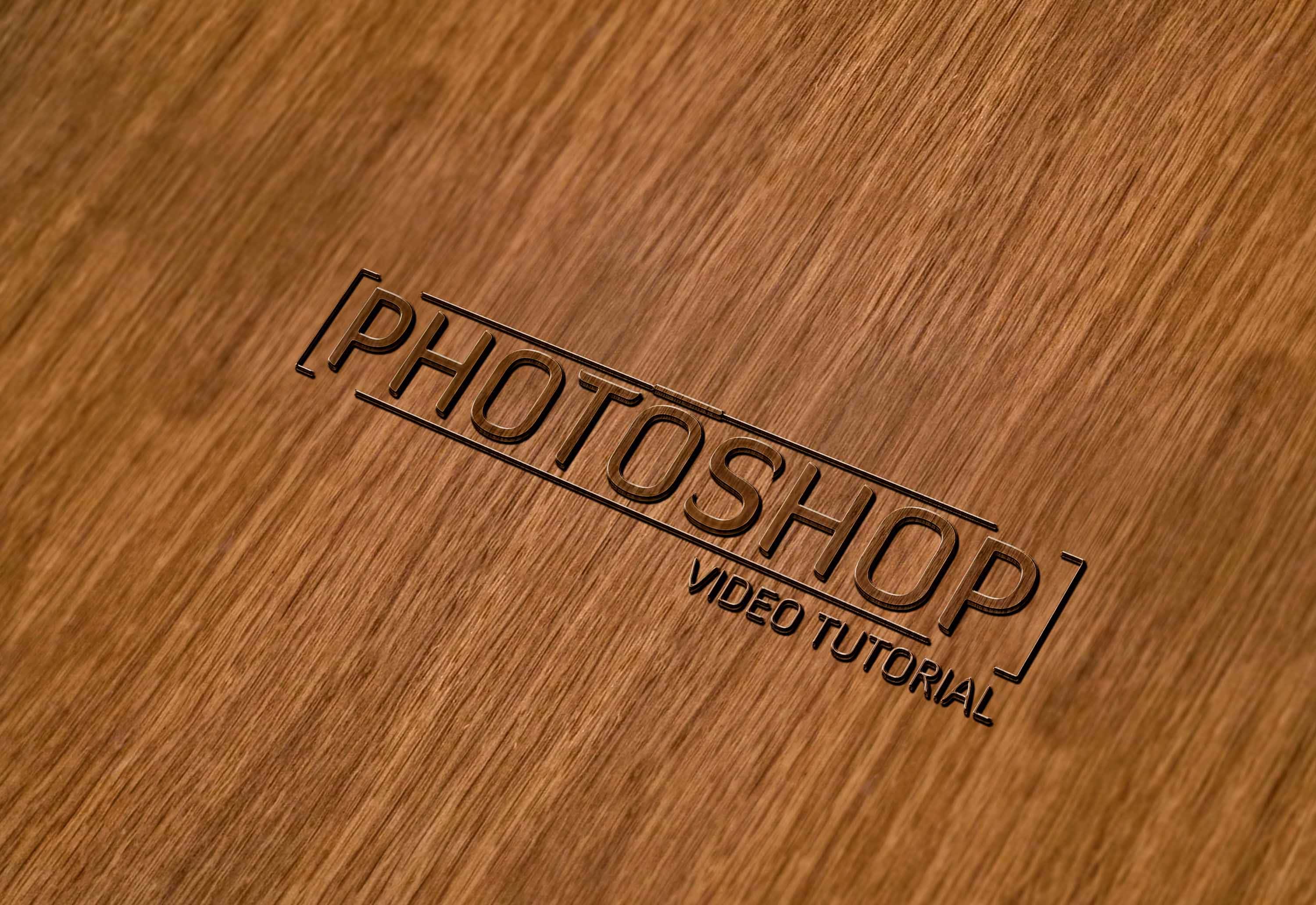 PRINTED WOOD logo-mockup- photoshopvideotutorial