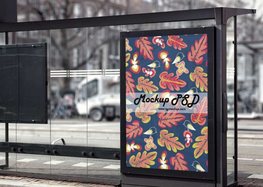Bus Stop Billboard MockUp Bus Stop Billboard MockUp.