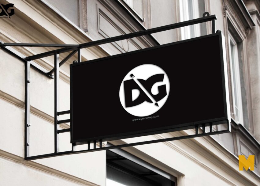 Free Restaurant Sign Board Logo Mockup PSD Logo Mockup