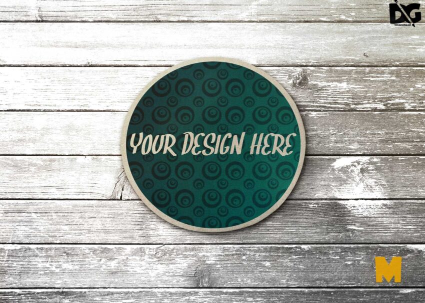 Free Coffee Coasters Mockup Design PSD Mockup