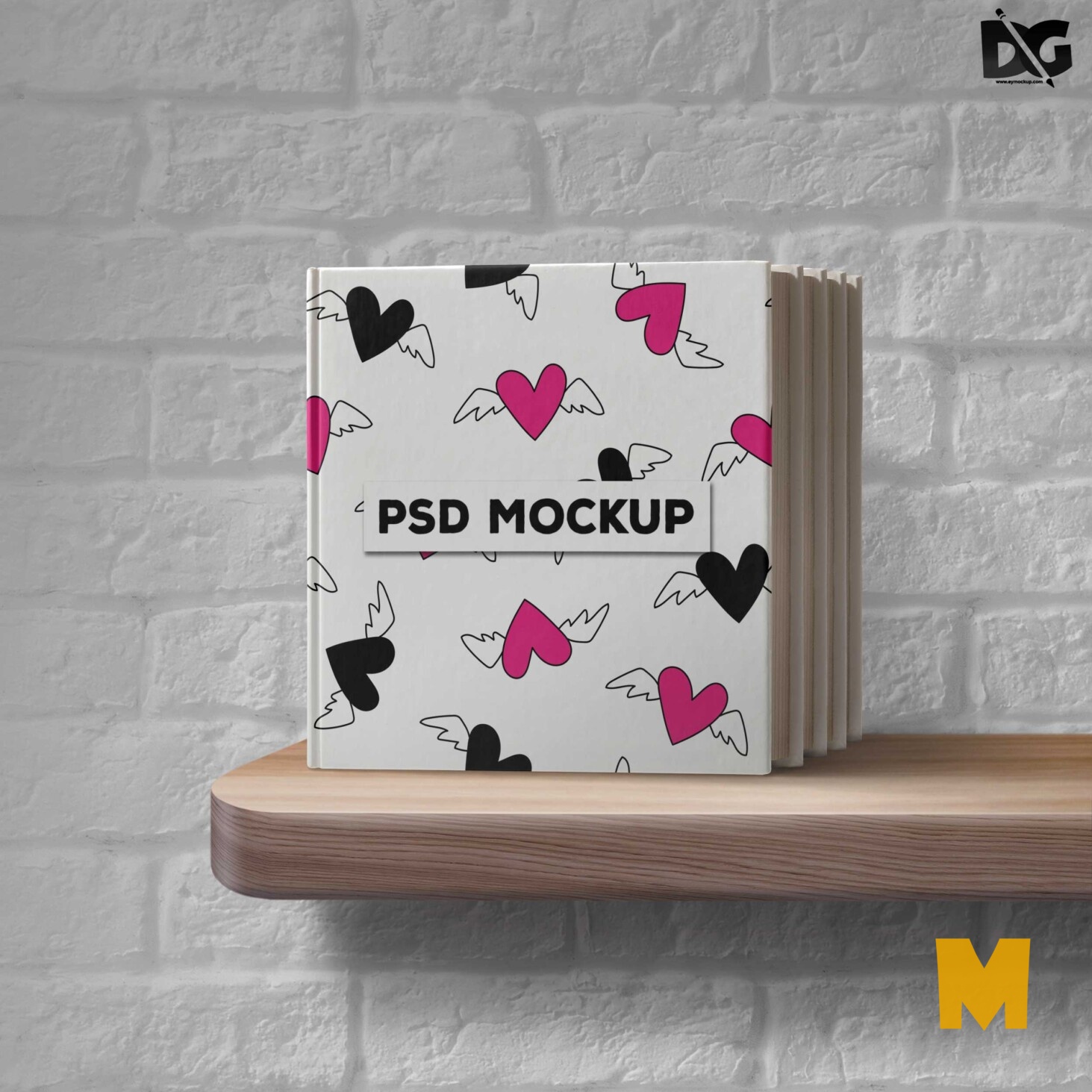 Download Free Mock-up Square Book Cover