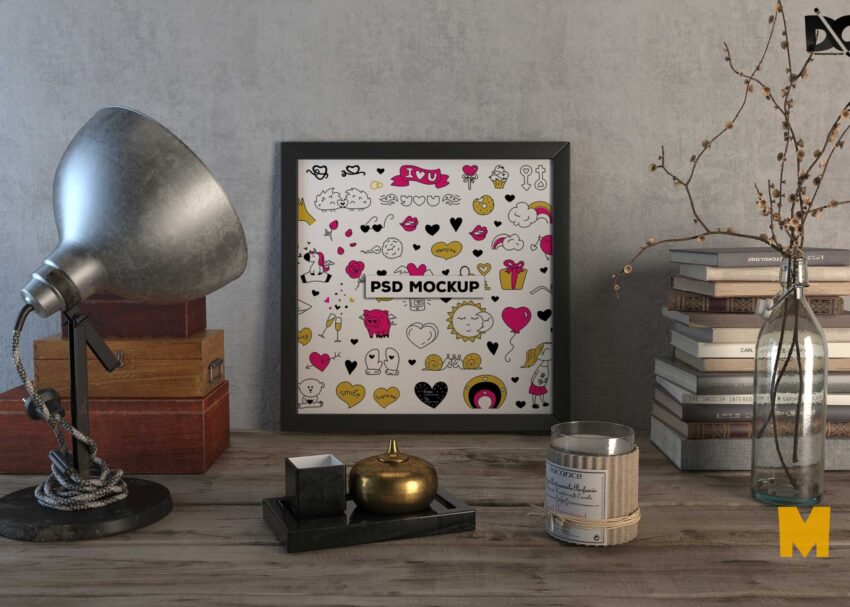 Free Square Poster Mock-up Download Mock-up Square Poster