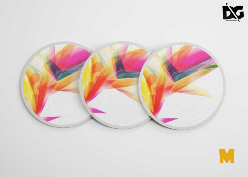 Cocktail Coaster Mockup PSD Artwork Mockup