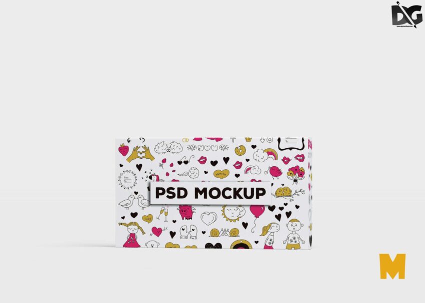 Downloadable Rectangle PSD Box Mockup Free Rectangle Box PSD Label Design Mockup For Template Behance
