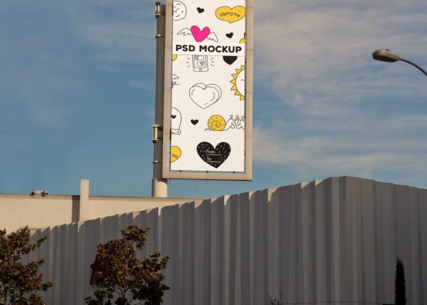 Free Vertical Billboard PSD Mockup Billboard PSD Mockup