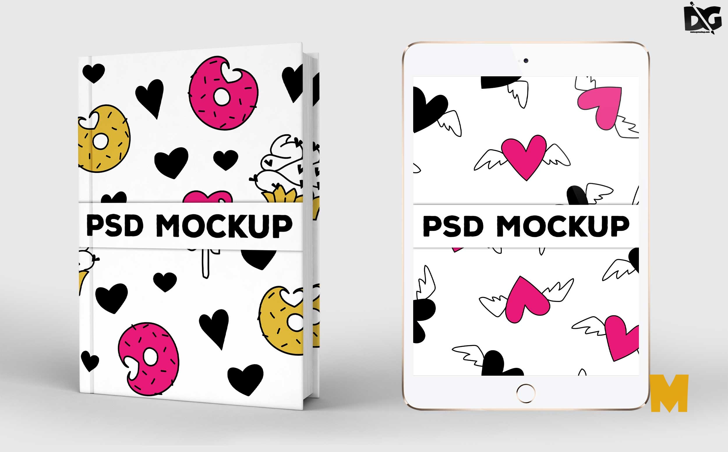 Free Book Cover Tablet Mockup