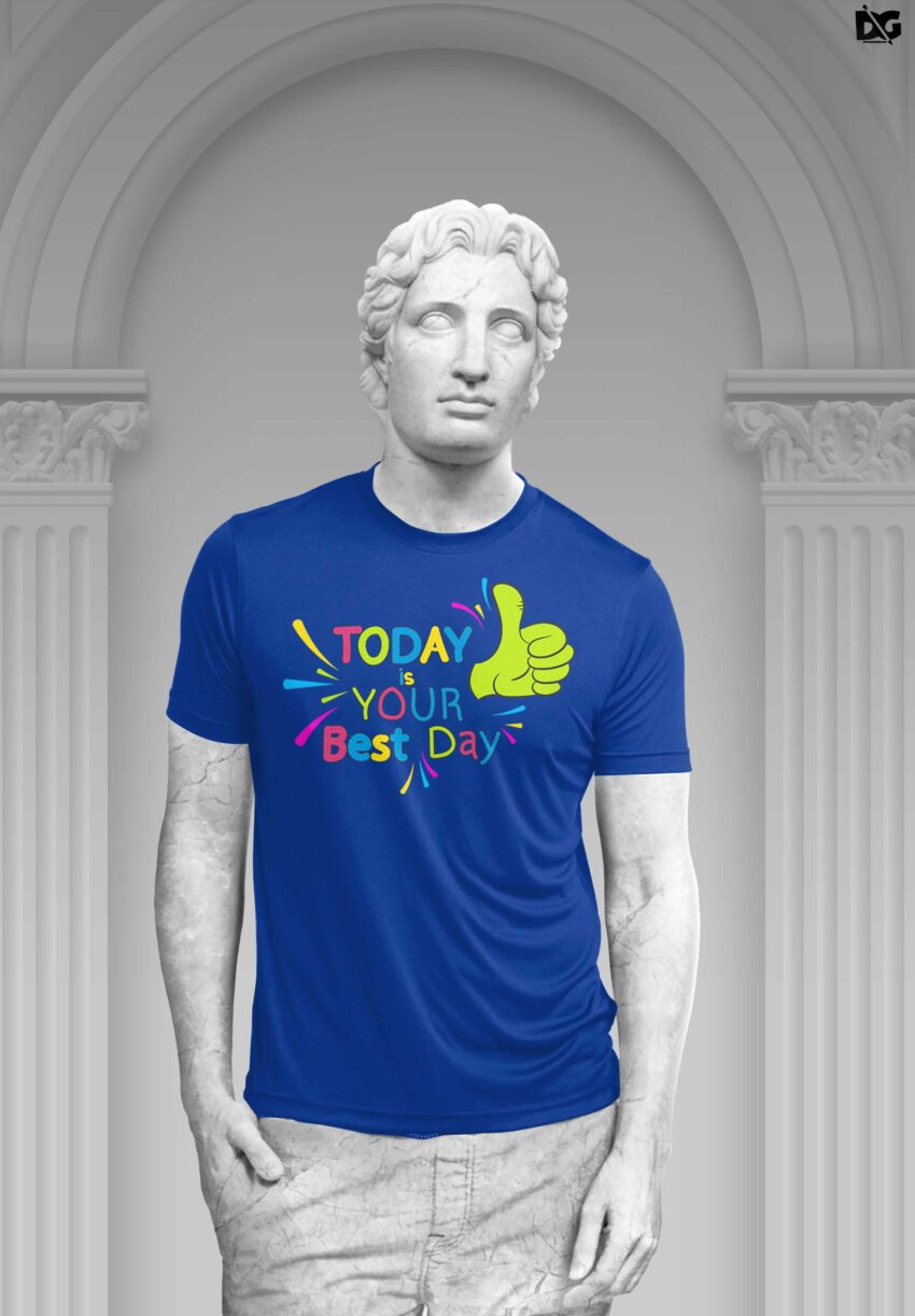 Free Download Blue Tshirt Design PSD Mockup