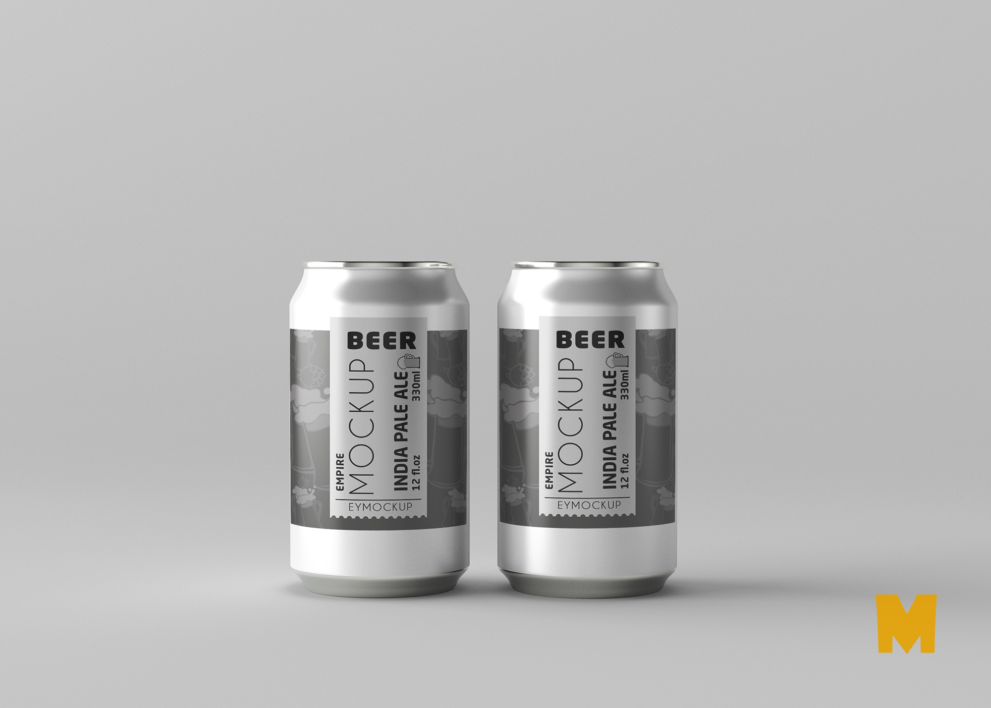 Small Beer Can Label Mockup For Presentation