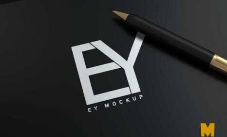 Free Download Pen Paper Logo Mockup