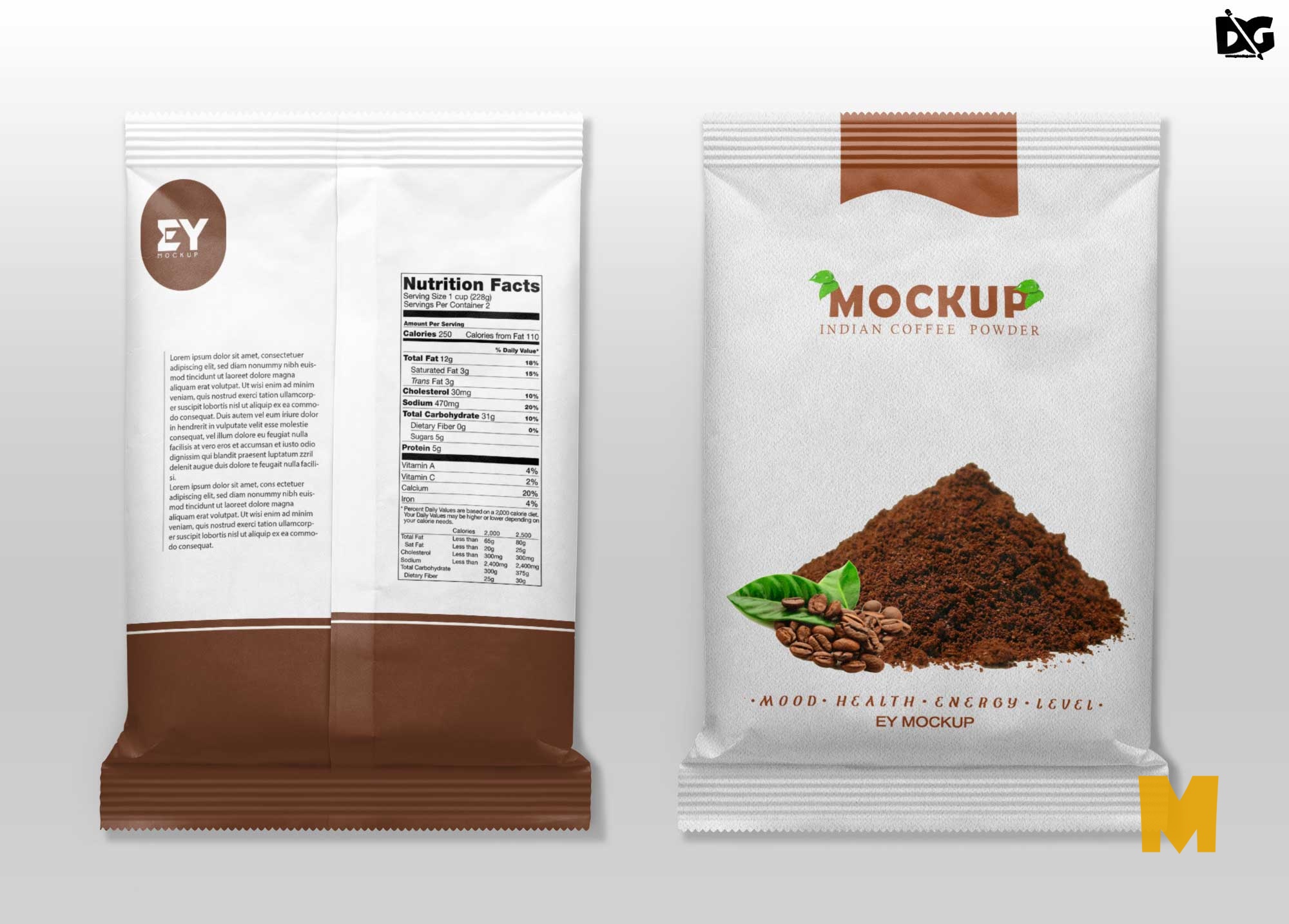 Free Coffee Big Pack Label Mockup