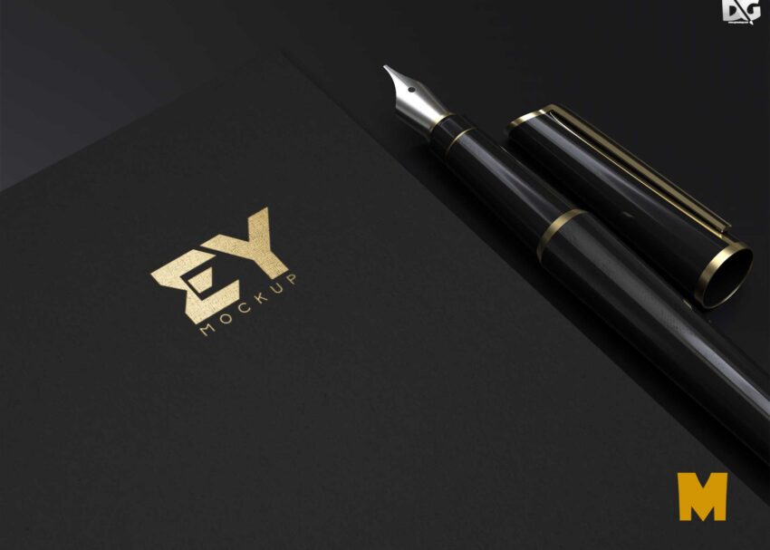 Free PSD Gold Logo Mockup Logo Design Mockup