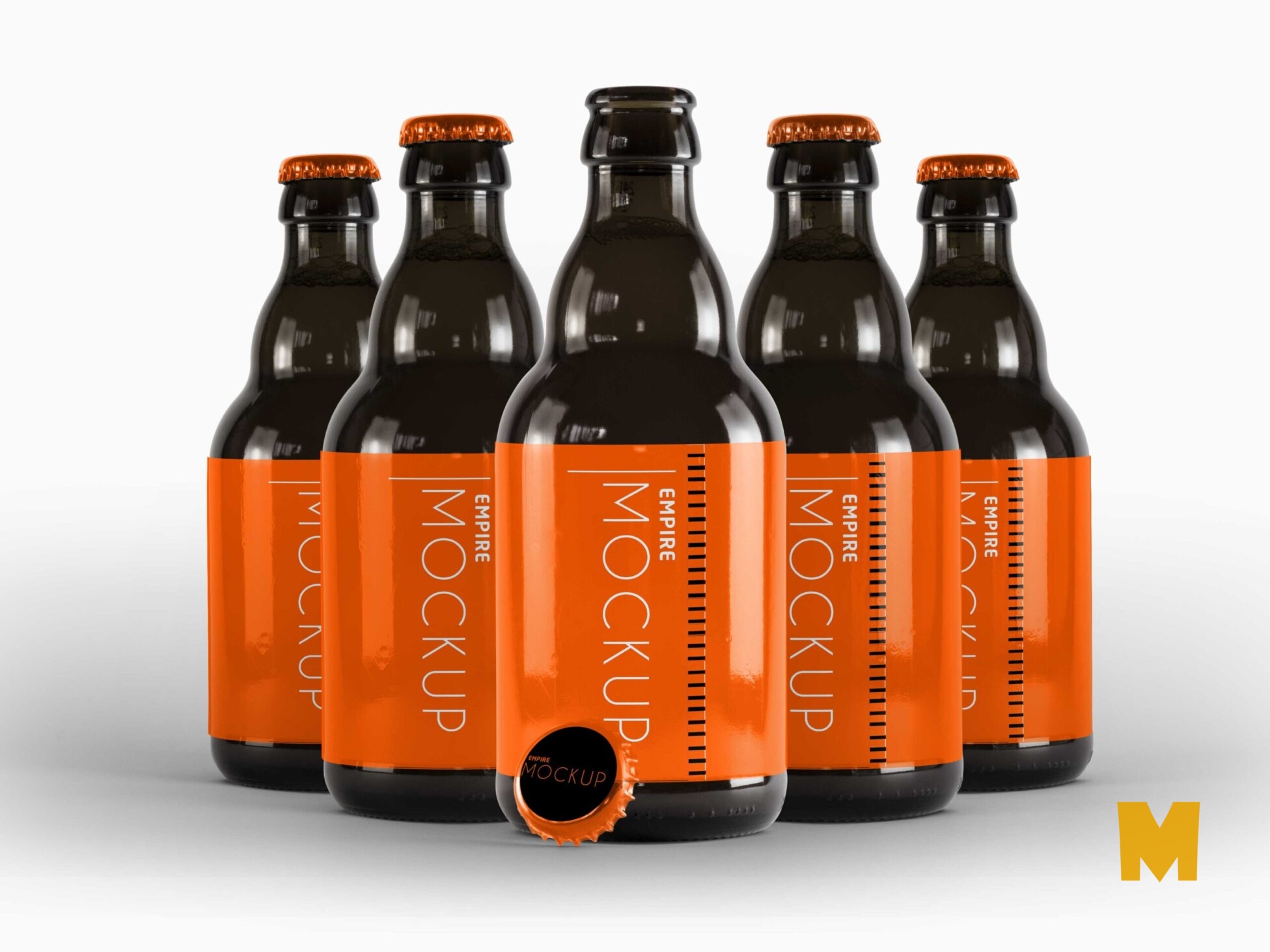 Free Orange Beer Label Mockup