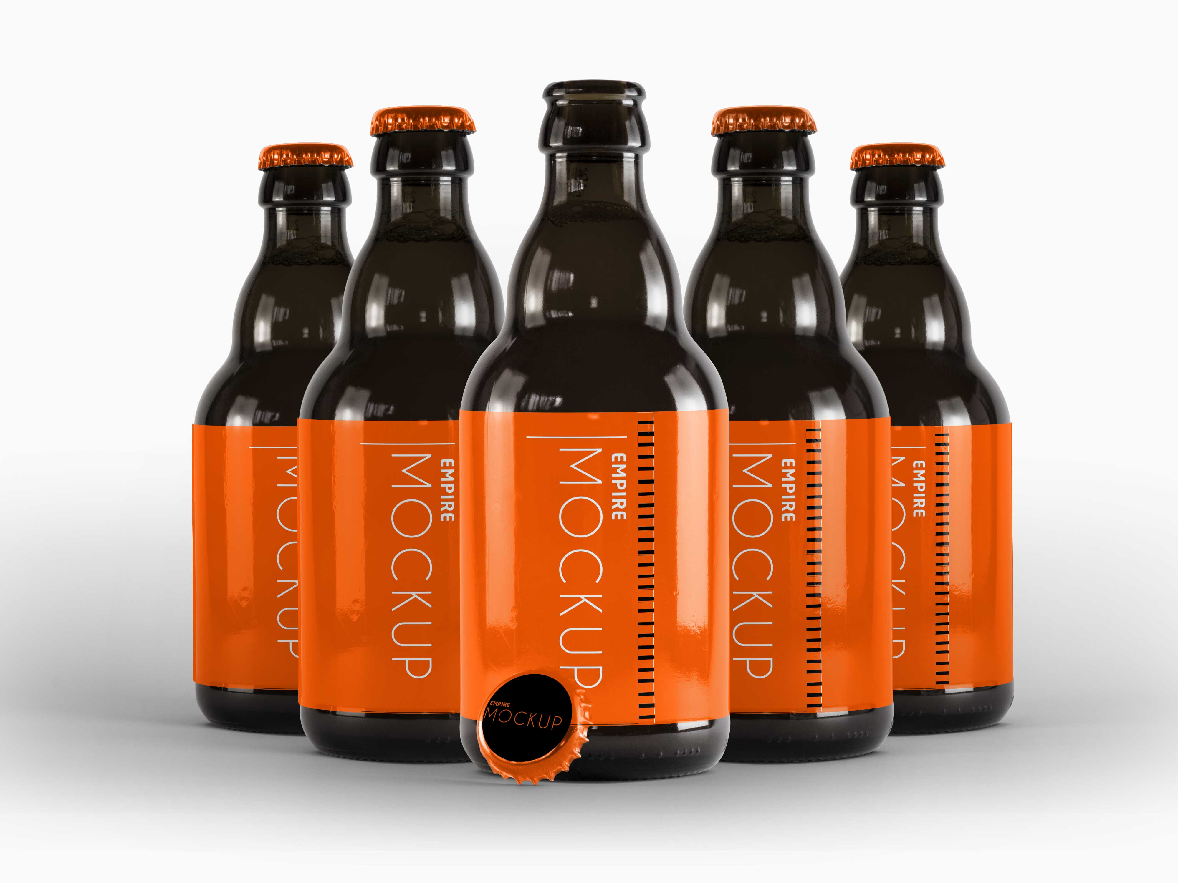 Free Orange Beer Label Mockup