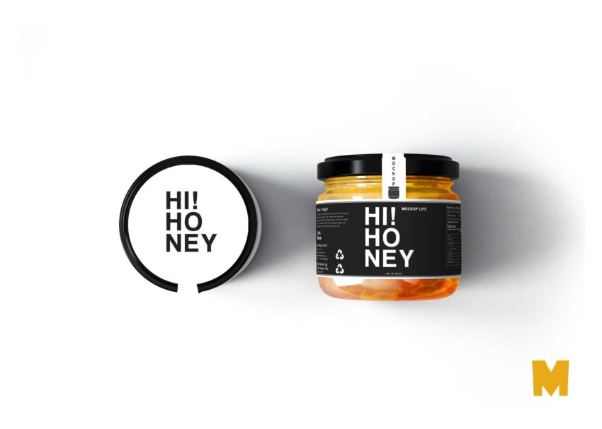 Real Honey Jar Label Mockup