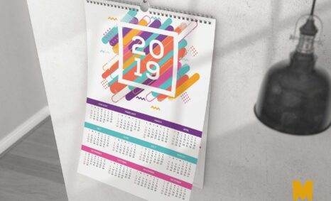 Free Wall Calendar Designs Mockup