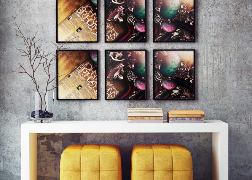 Posters Wall Mockup Free Posters Wall PSD Mockup