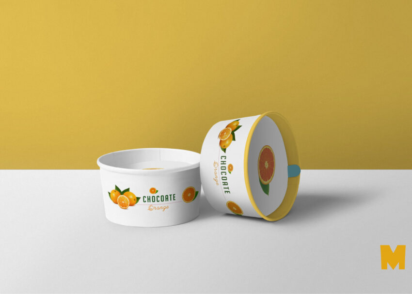 New Mother Dairy Ice Cream Cup Label Mockup