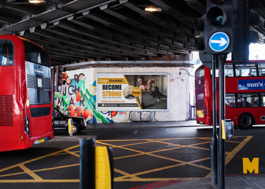 Under Bridge Billboard Mockup Free Best Under Bridge PSD Billboard Mockup