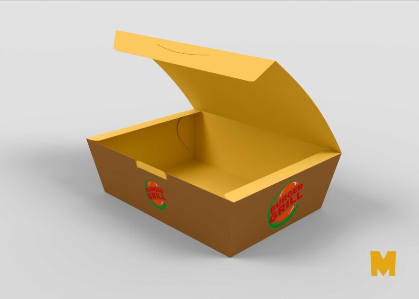 Free Chicken Burger Packaging Box Mockup