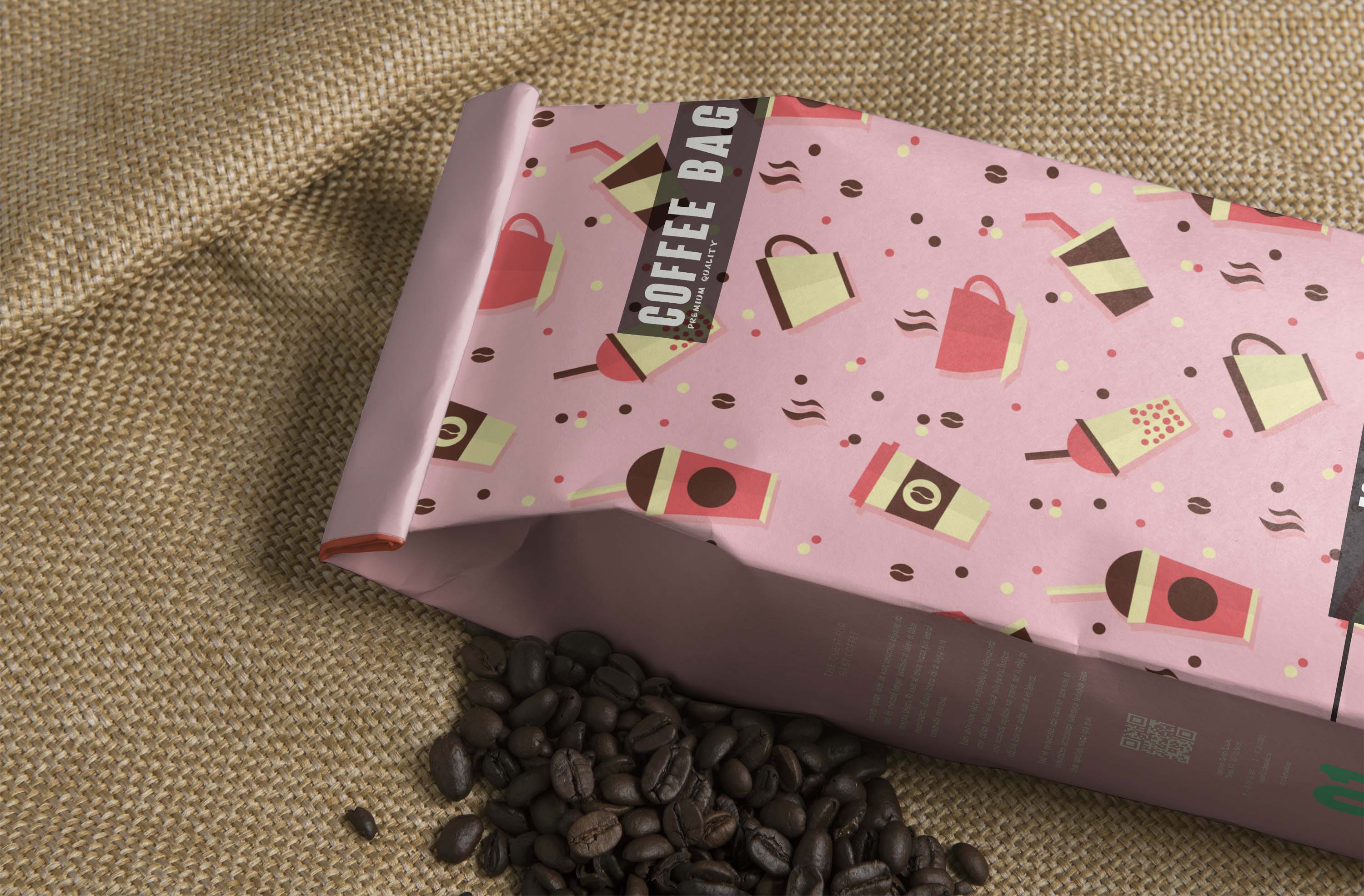 Download Free Coffee Bag Label Mockup