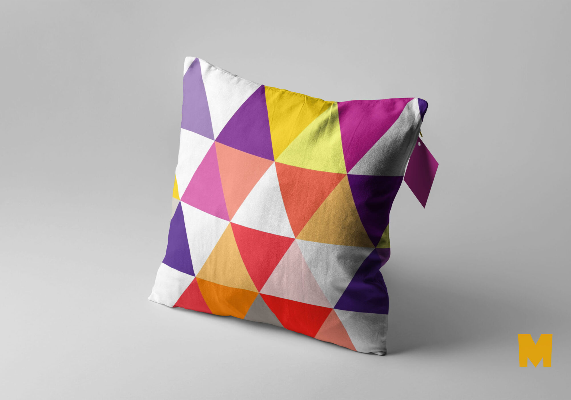 Free New Colorful Pillow Artwork Design Mockup