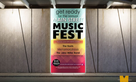 Free PSD Music Fest Event Billboard Advertisement Mockup