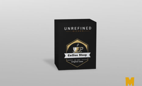 Free Premium Coffee Box Packaging Label Mockup