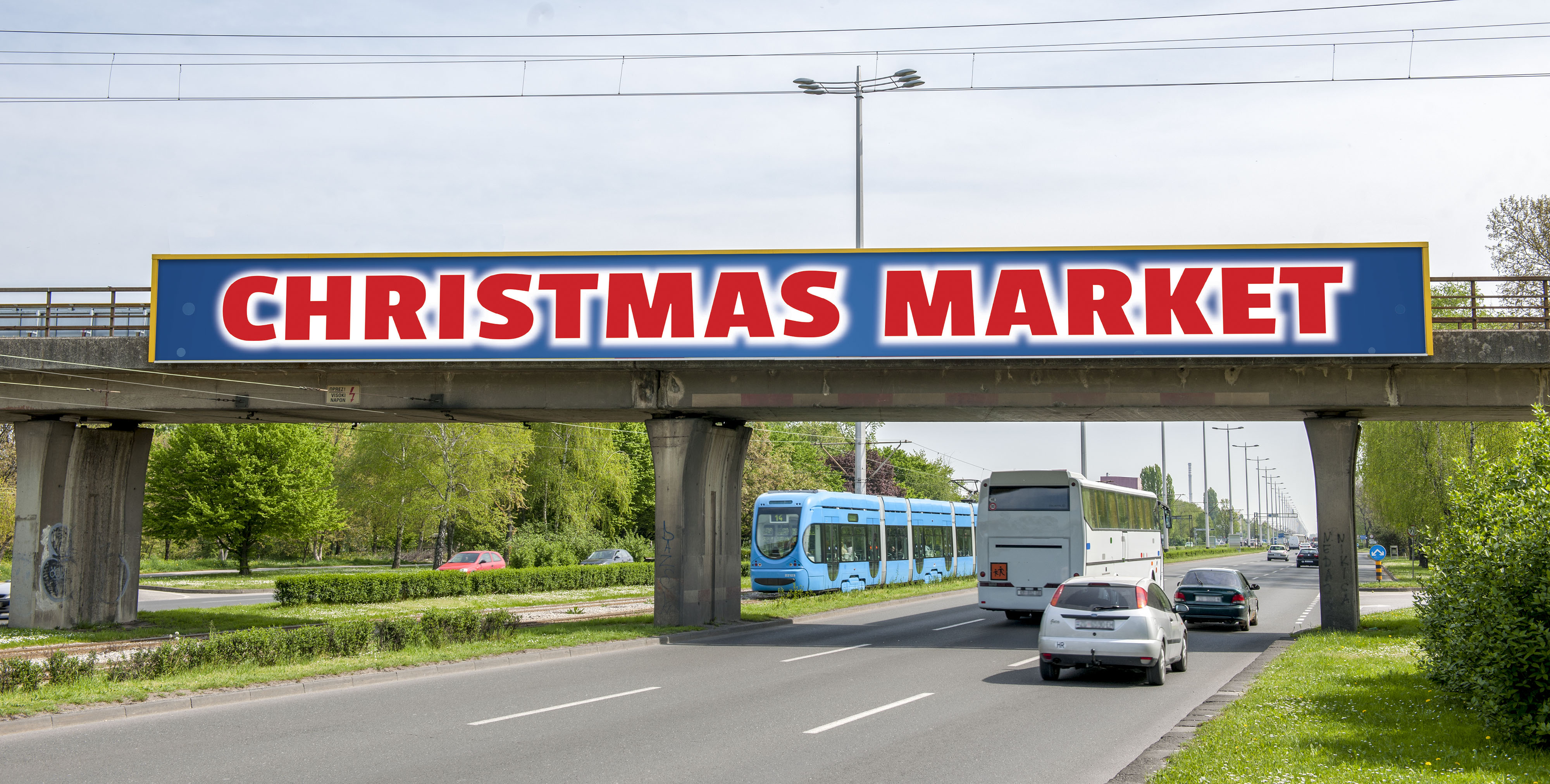 Download Free Two Way Road Rectangle Billboard Mockup PSD Mockup ...