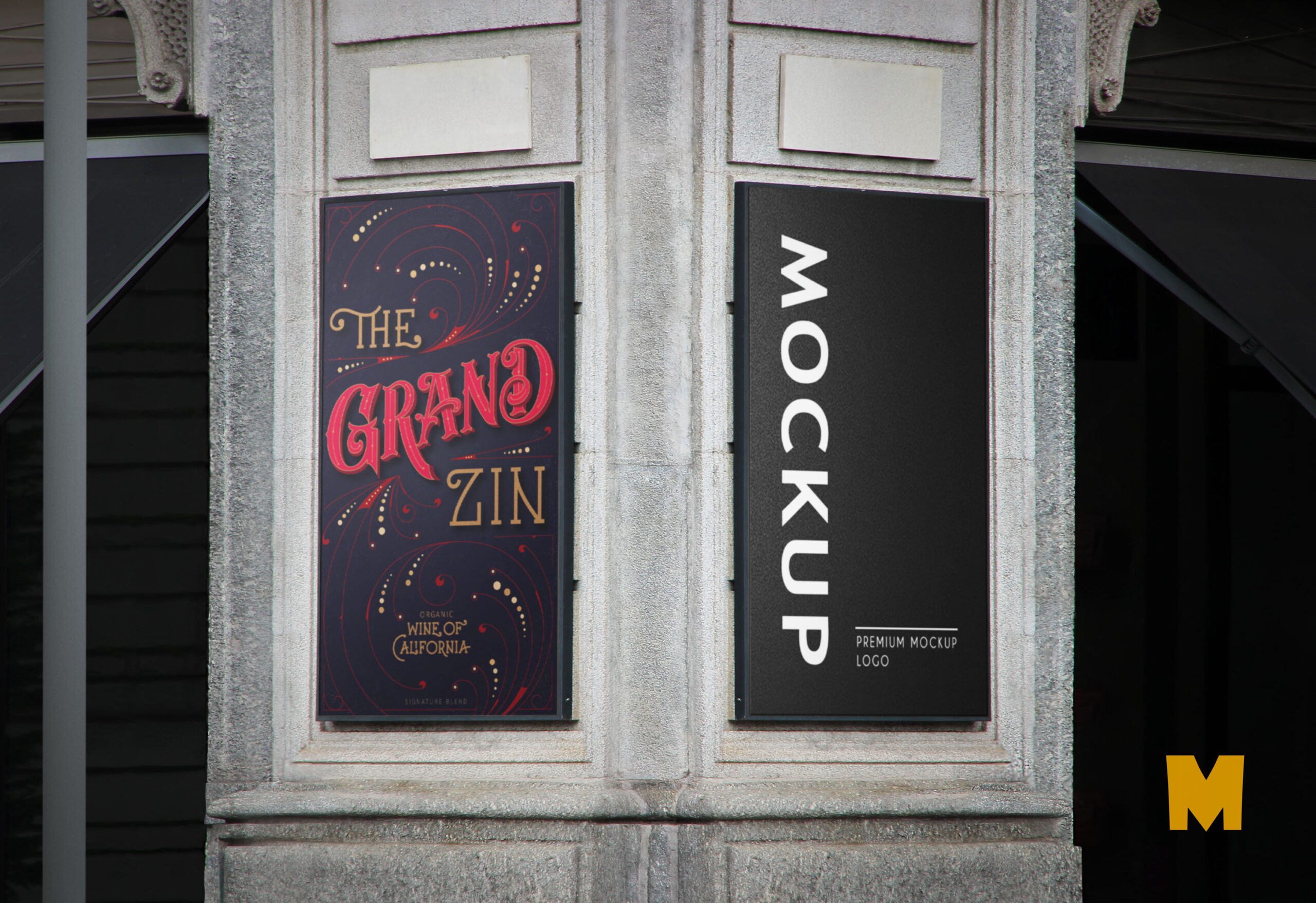 Free Wall Two Sided Rollup Banner Mockup