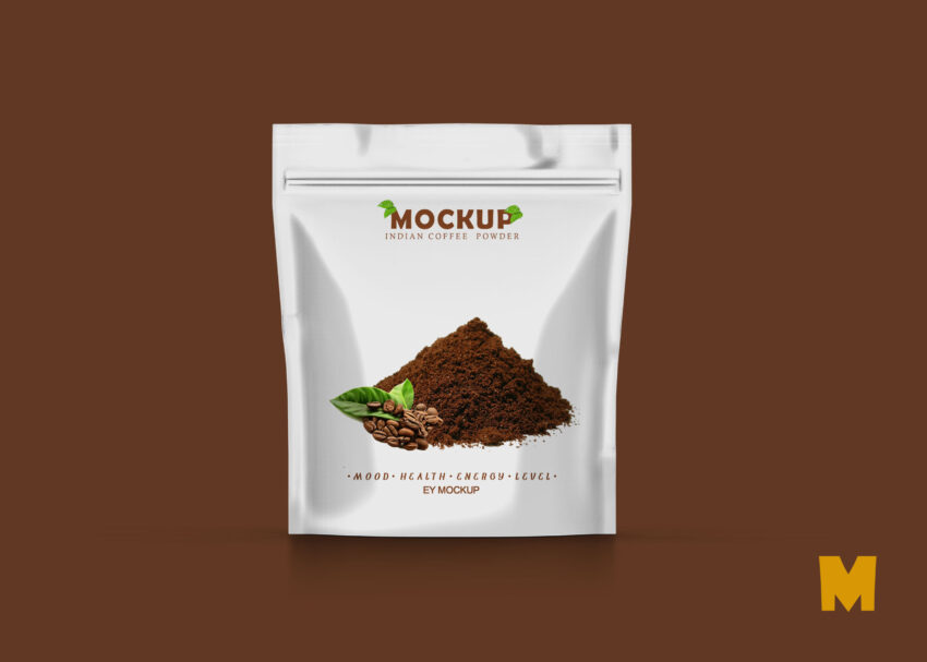 New Coffee Pouch Label With Zipper Mockup