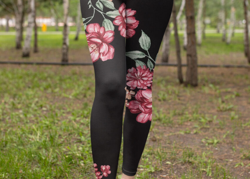 New Design Floral Printed Leggings Mockup