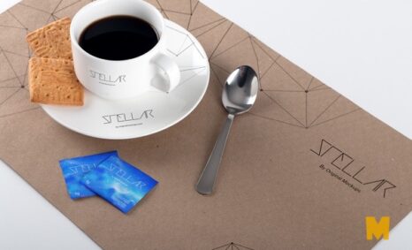 Coffee cup and placemat mockup
