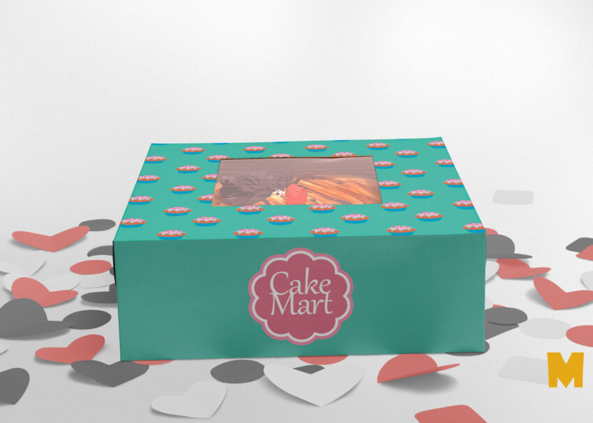 Free Cake Packaging Box Mockup