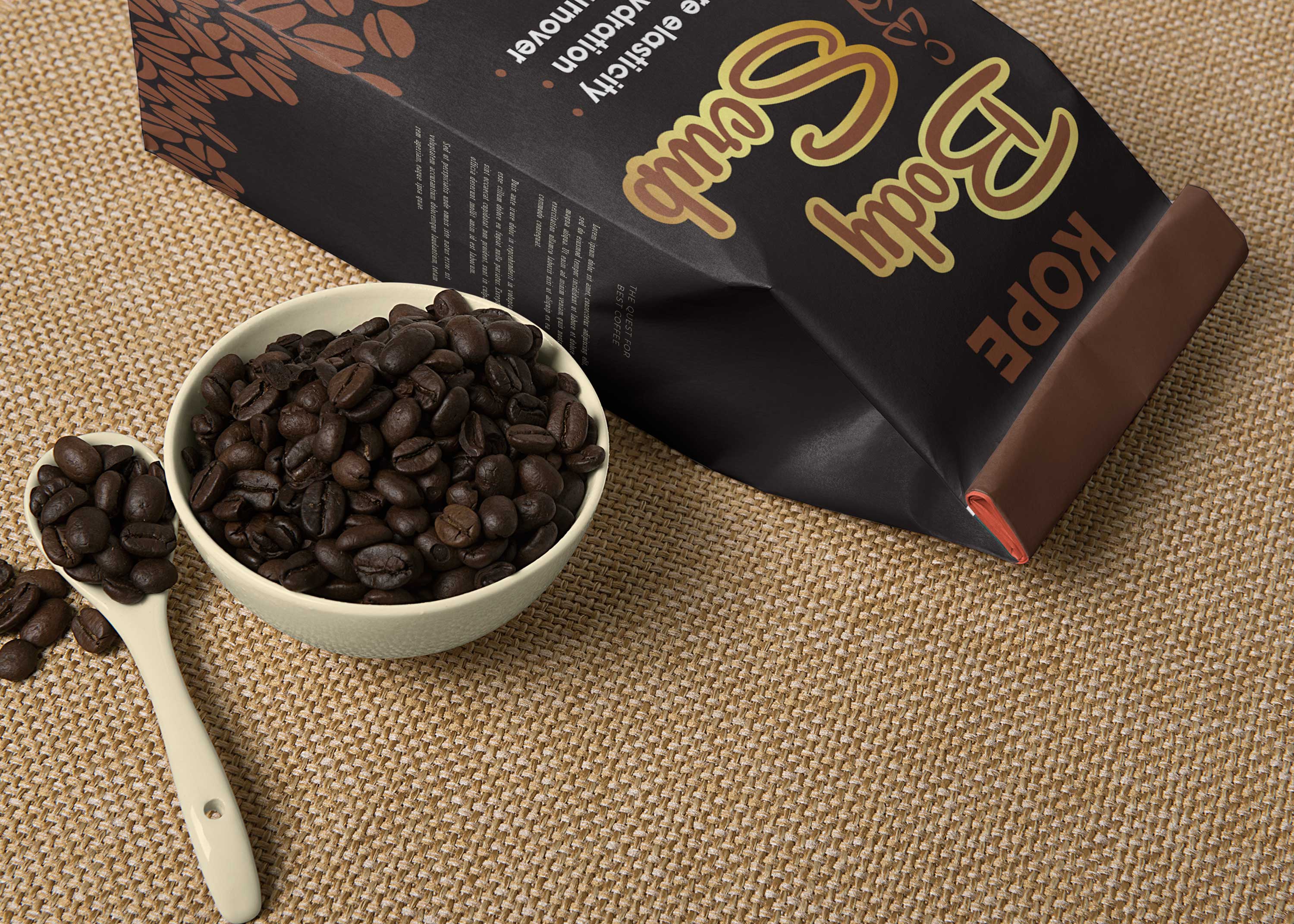 Download Free Coffee Beans Pouch Mockup PSD Mockup | Free Mockup