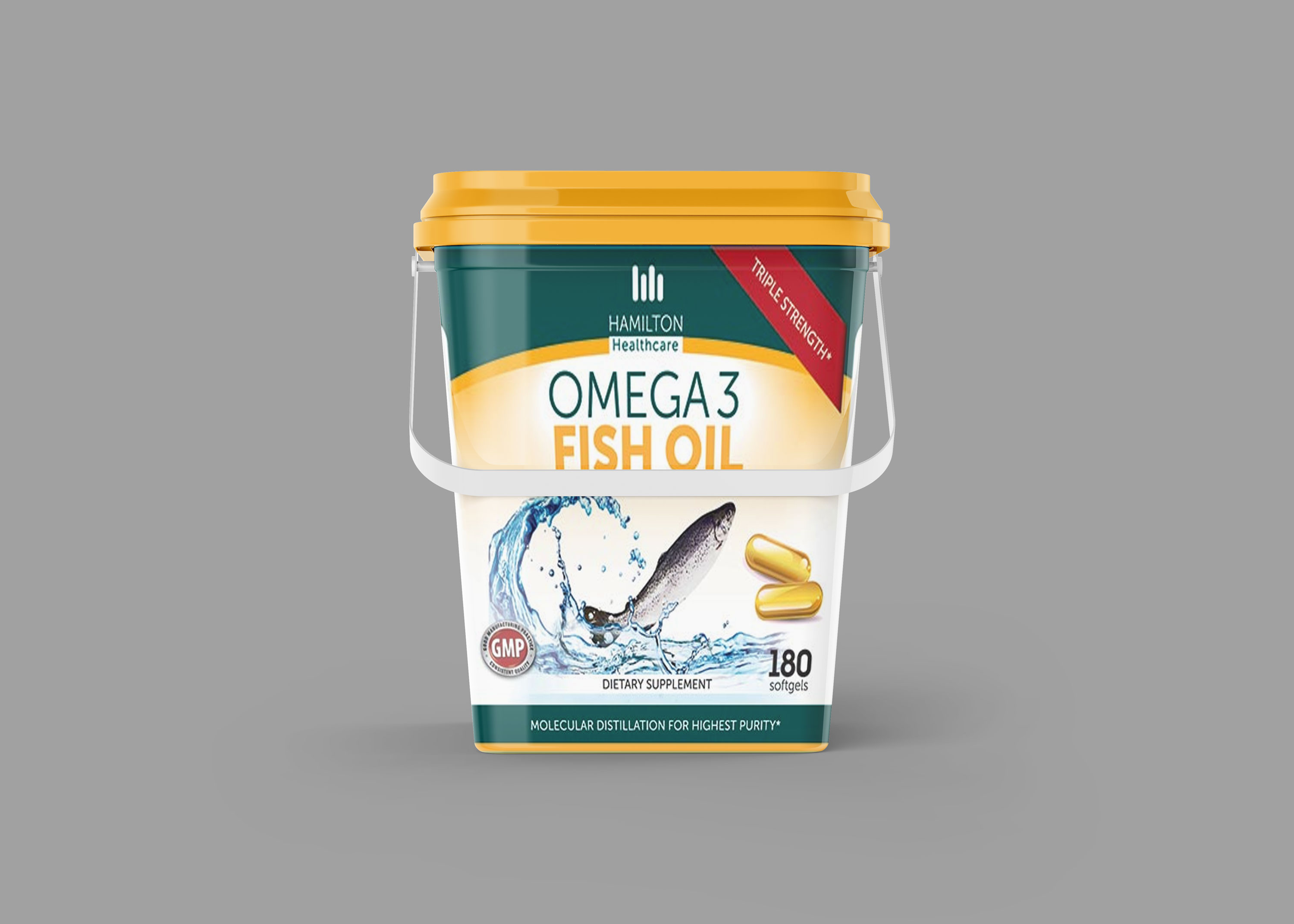 Free PSD Fish Oil Container Mockup