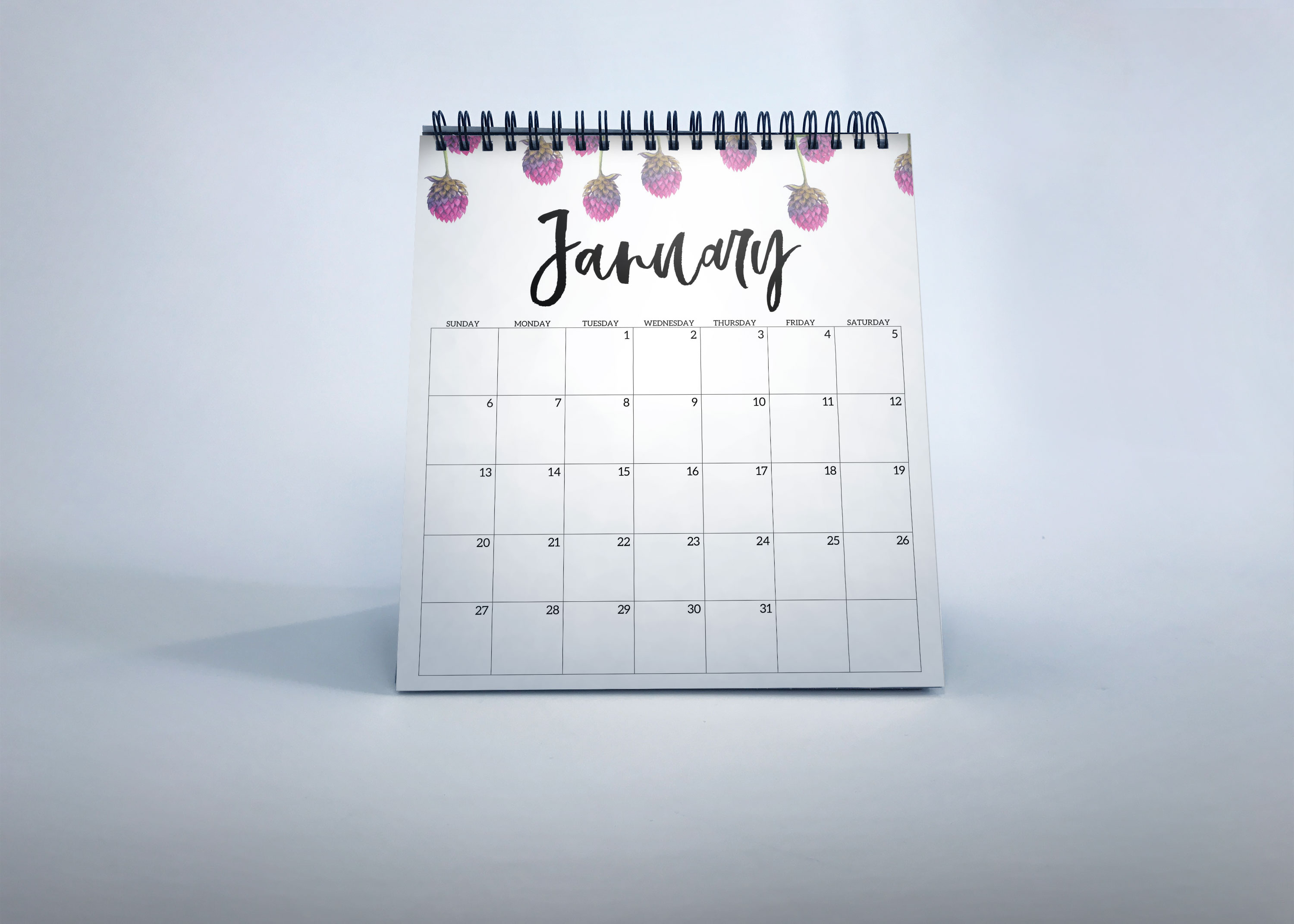 Free PSD January Calendar Design Mockup Yellowimages.
