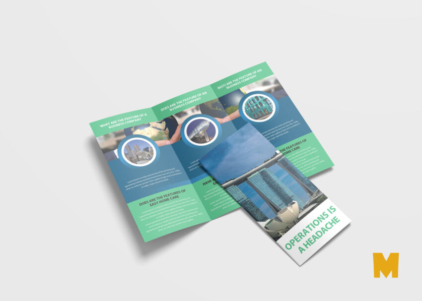 Free PSD Tri Fold Corporate Brochure Mockup