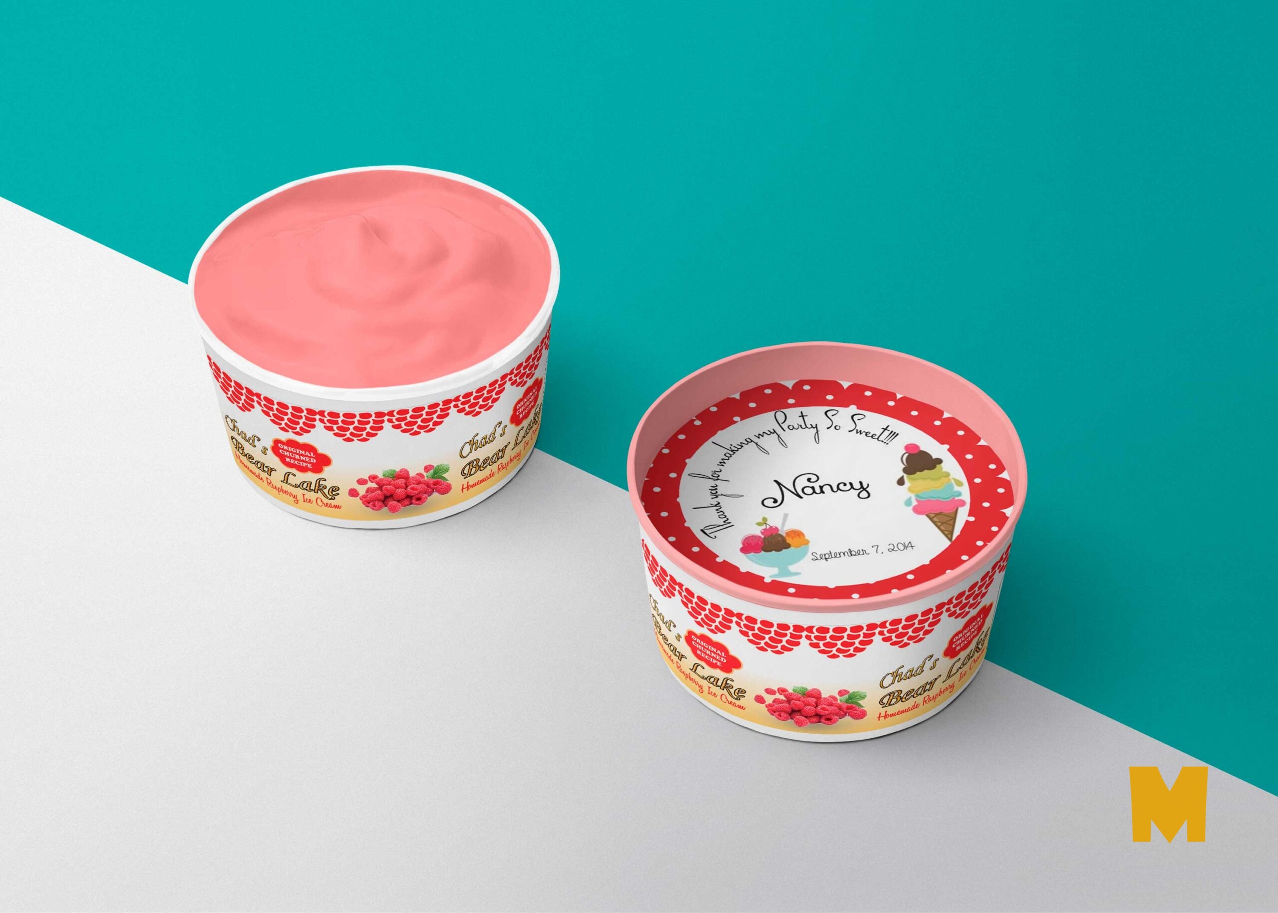 Free Strawberry Ice Cream Cup Mockup