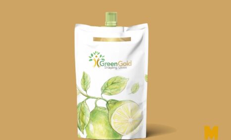 Green Oil Pouch Label Mockup