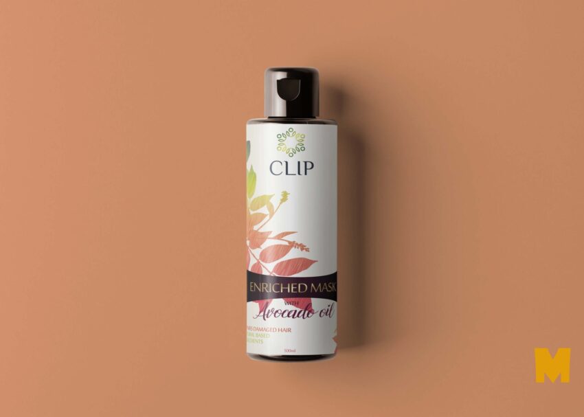 Hair Shampoo Bottle Label Mockup