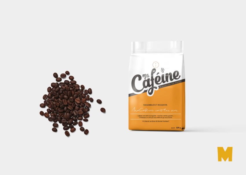 Coffee Packaging Pouch Label Mockup