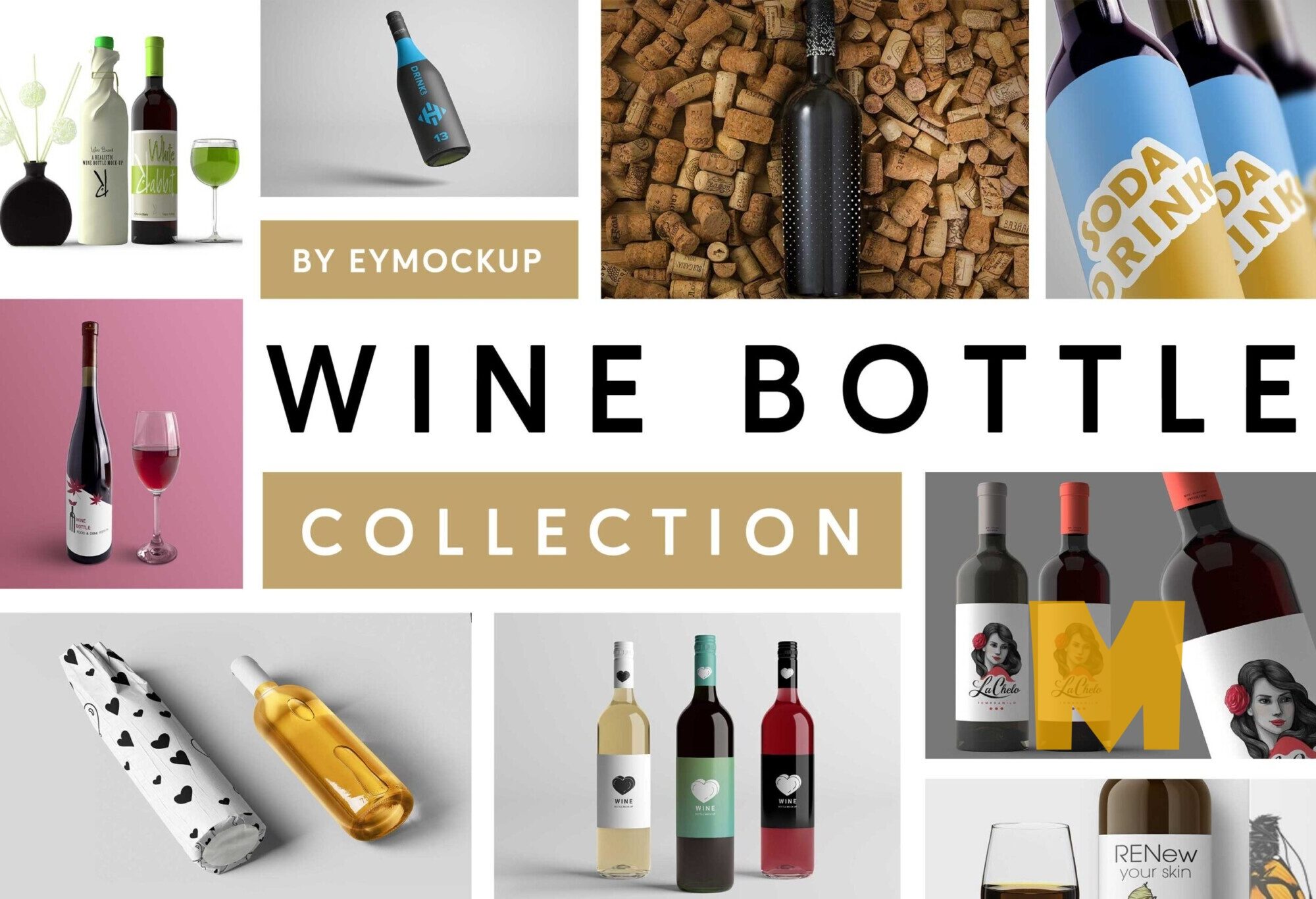Top 10+ Awesome Wine Bottle Mockups