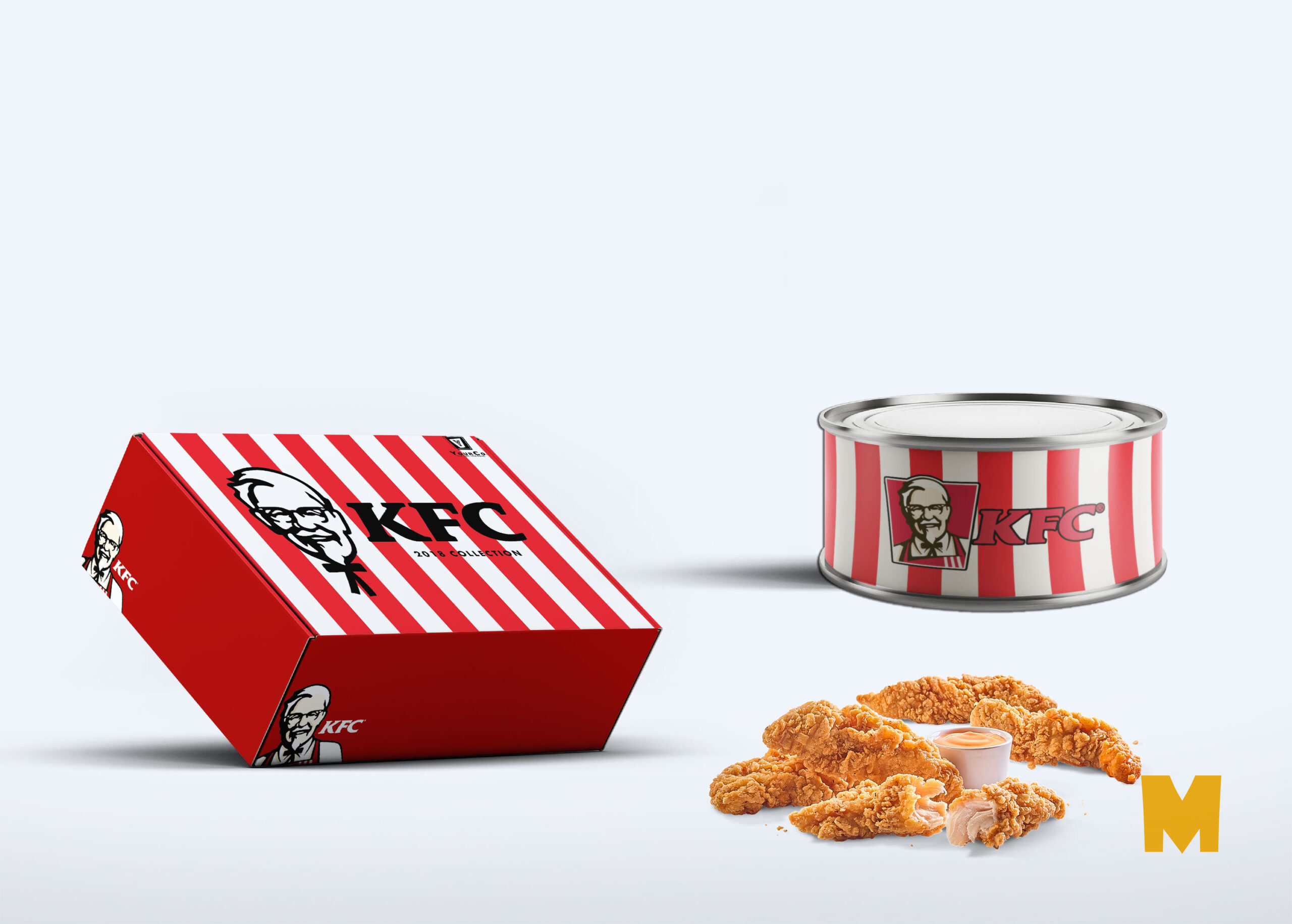 KFC Packaging Tin Can Mockup