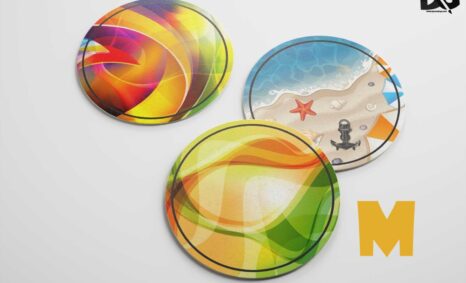 Free Plain Circle Design Coasters Mockup