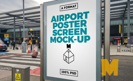 Airport Poster Screen Mockup