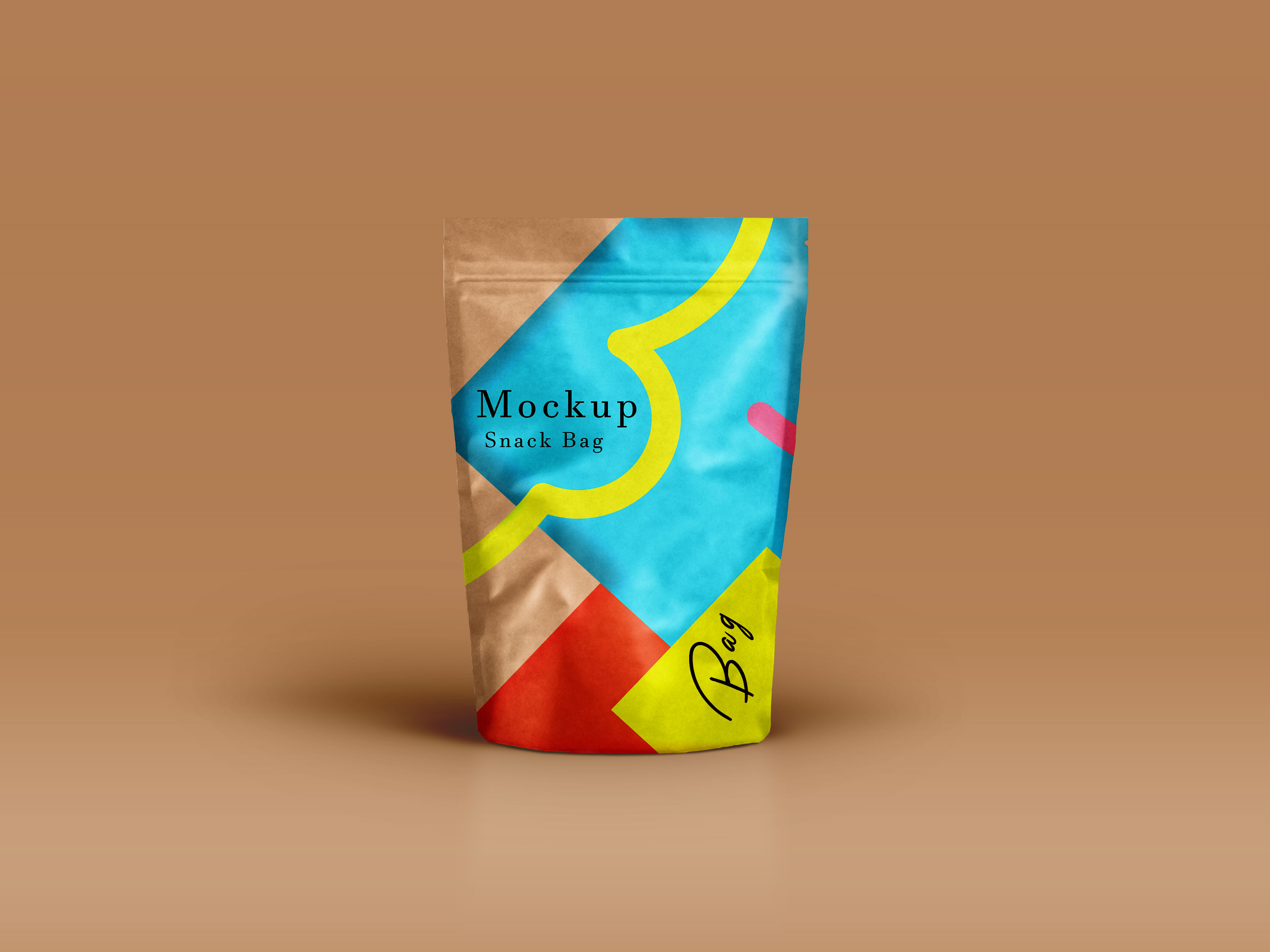 Colorful Page Bag Label Mcokup
