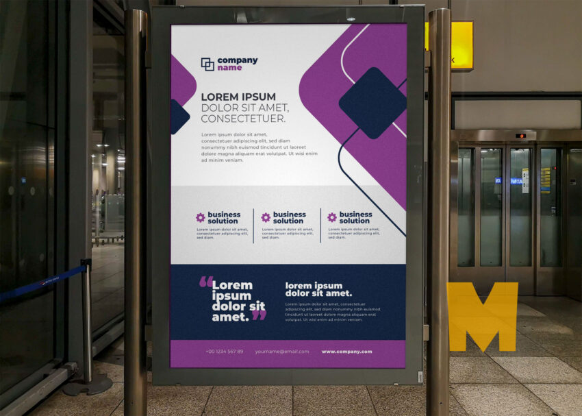 Free Office Gate Poster Mockup Office Gate Poster Mockup