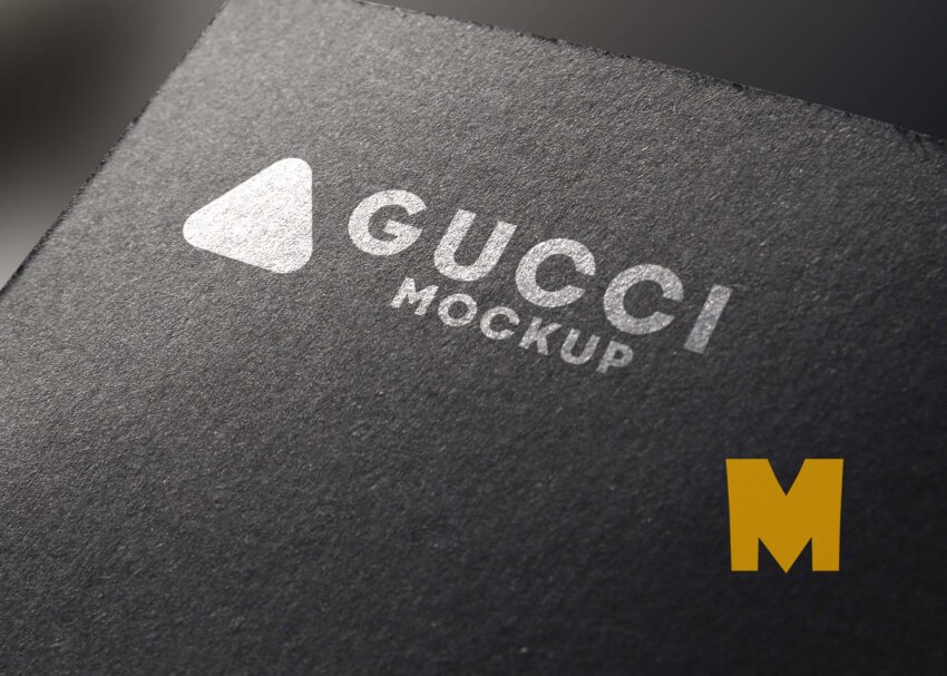 Stylish Paper Black Texture Logo Mockup Black Texture Logo Mockup