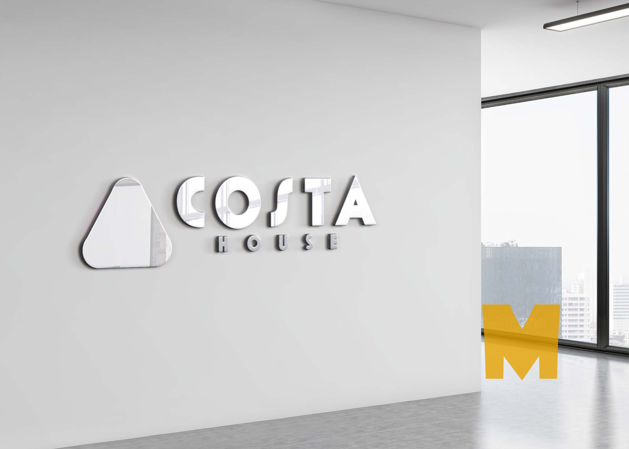 Office Wall Best 3D Logo Mockup 2020