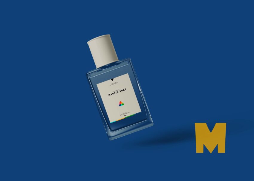 Free Realistic Cologne Perfume Mockup